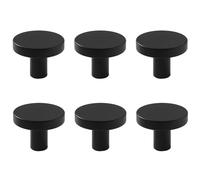 Ailan Shoe Cabinet Drawer Handle Circular Cabinet Handle Offers Durable Smooth Finish with Easy Fixing Using Aluminum Alloy Wardrobe Door Drawer is Made of, Black 25 * 20mm