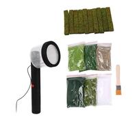 Ailan Static Grass Flocking Applicator Includes 1 Grass Applicator 6 Static Grasses 10 Bushes And 1 Brush DIY Decoration Kits Modeling Hobby Craft DIY Project Accessories Kits