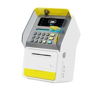 Ailan Thoughtful Children S Gift Electronic Piggy Bank Having Auto Scroll and Voice Features Making Saving Fun Auto Scroll Electronic ATM Savings Machine, Yellow, 15.5x17.5x27cm