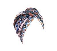 Ailan Turban African Knot Bohemian Style Hat Cover for Floral Print Band Elastic Head Scarf Hair Fashion Loss Bonnet Women, Geometric brown
