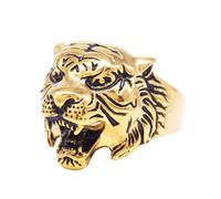Ailan Unique Vintage Style Ring Gothic Men Ring Stainless Steel Tiger Head Amulet Jewelry Gifting Match Well With Other Jewelry Designed For Personal Wearing Or To Be Gift For