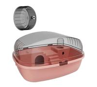 Ailan Ventilation Exercise Playing House Transparent Offers Freedom Of Movement And Interactive Function Hamsters And Rabbits Breathable Small Animal Habitat Hamster Cage, Pink, 35.5x27.5x20cm