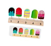 Ailan Wooden Toy Ice Cream Toy Kitchen Accessories Craftsmanship Ensures Safe Play Experience While Enhancing Learning Through Play Ice Cream Set Develops Social Skills Learning, Style A