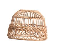 Ailan Woven Lampshade Boho Rattan Ceiling Pendant Lamp Light Cover Premium Replacement Chandelier Shade Aesthetic Choice Hanging Swag Ceiling Lamp Twine Rattan Lampshades, Yellow, 21x15cm