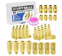 Ailbiuko Air Coupler & Plug Kit,45 Pcs 1/4" NPT Air Tool Fittings Set,Quick Connect Air Hose Fittings Air Compressor Accessories