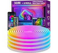 AILBTON 30m Flexible LED Rope Lights - Control with App/Remote, Multiple Modes, IP65 Outdoor RGB LED Neon Lights, Music Sync Gaming Neon Light Strip for Bedroom Decor