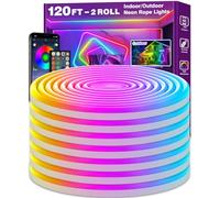 AILBTON 36m Led Neon Rope Lights,Flexible Led Rope Lights,Control with App/Remote,Multiple Modes,IP65 Outdoor RGB Neon Waterproof,Music Sync Gaming Strip Lighting for Bedroom Indoor