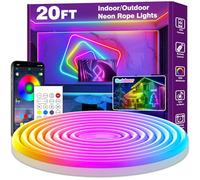 AILBTON 6m Led Neon Rope Lights,Flexible Led Rope Lights,Control with App/Remote,Multiple Modes,IP65 Outdoor RGB Neon Waterproof,Music Sync Gaming Strip Lighting for Bedroom Indoor