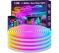 AILBTON Led Neon Rope Lights 15m Flexible Waterproof Outdoor Led Rope Lights,Control with App/Remote,Multiple Modes,RGB Neon Music Sync Gaming Strip for Bedroom Indoor
