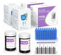 AILE Blood Glucose Test Strips for Diabetics: AILE Blood Sugar Test Strips 100 PCS - 100 Lancets for Home Use - Only Use with A608 A601 A606 A616 W33 Blood Glucose Monitor