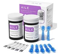 AILE Blood Glucose Test Strips for Diabetics: AILE Blood Sugar Test Strips 50 PCS - 50 Lancets for Home Use - Only Use with A608 A601 A606 A616 W33 Blood Glucose Monitor
