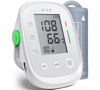 AILE Blood Pressure Monitors, Blood Pressure Machine Upper Arm Large Cuff(8.7"-16.5"), High Automatic BP Monitor Blood Pressure for Home Use, Manual Arm BP Machine, 2 * 99 Memory (White)