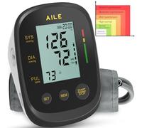 AILE Blood Pressure Monitors, Blood Pressure Machine Upper Arm Large Cuff(8.7"-16.5"), High Automatic BP Monitor Blood Pressure for Home Use, Manual Arm BP Machine, 2 * 99 Memory (WhiteBlack)