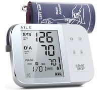 AILE Upper Arm Blood Pressure Monitors, Adjustable Cuff, 2 * 99 Sets Memory | Upper Arm Blood Pressure Machine, Bp Cuff(8.7"-16.5"), Voice Broadcast, 2x99 Memory, One-click Operation, USB-C and 4 AAA