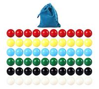 Ailebens 14mm Game Replacement Marbles,60pcs Solid Color Game Balls for Chinese Checkers,Aggravation Game,Marble Run,Marble Games(6 Colors)