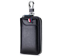 Aileder Key Wallet Leather Unisex Car Key Holder Case Pouch Bag Cover with Card Slots Cash Pocket Keychain Keyring