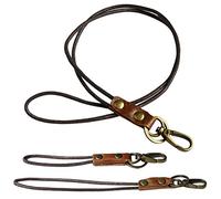 Aileder Lanyard Neck Strap 3pcs Leather Neck Lanyard Wrist Hand Strap with Strong Metal Clasp for ID Card Badge Holder, Keys, Cell Phone, USB Drive, Camera, Music Player (3PCS Lanyards Set)