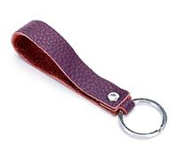 Aileder Leather Keychain Keyring Universal Car Key Fob Keychain Genuine Leather Strap Loop Valet Key Chain Holder for Men and Women Purple