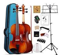 Aileen Solid Wood Violin 4/4 Full Size for Adults and Kids Age 12+, Fiddle Set for Beginners Student, Professional Violin Starter Kit with 12 Accessories (Selected European Solid Spruce and Maple)