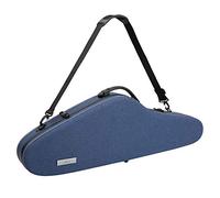 Aileen Violin Hard Case 4/4 Full Size Luxury Fabric Covered with Hygrometer Suspension, Denim Blue