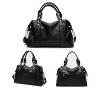 Aileese Vegan PU Leather Purses and Handbags for Women Fashion Boston Shoulder Bag Top Handle Satchel Ladies Hobo Crossbody Bags Black