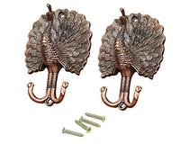 Ailejia 1Pair Peacock Curtain Holdbacks Zinc Alloy Wall Hook Hanging Ball Straps Wall Mounted Curtain (Purple)