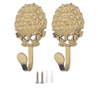 Ailejia 2pcs Peacock Curtain Holdbacks Decorative Wall Mounted Drapery Tieback Holders Metal Decorative Curtain Holdbacks with Screws Decorative Window Drapery Holder Curtain Hooks (Bright Gold)