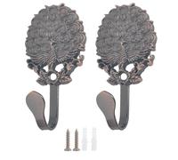 Ailejia 2pcs Peacock Curtain Tiebacks Hooks Holdbacks Zinc Alloy Tassel Decorative Wall Mounted Drapery Tieback Holders Curtain Holdbacks with Screws Curtain Hooks (Reddish Purple)