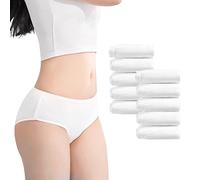 Ailelan Disposable Underwear, 10pcs Women's XXL Multipack, White, Cotton, Minimalist, Mid-Rise, Individually Packed, Suitable for Adult Women, Postpartum, Travel, Outdoor Enthusiasts