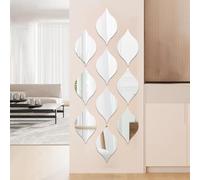 Ailelan Mirror Wall Stickers, 10pcs Water Drops Mirror Stickers Self Adhesive Acrylic Mirrors Sheets, No Break Wall Sticker for Bedrooms, Bathroom, Living Room, Gym, Hallway Decoration