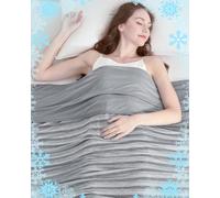 Ailemei Direct Cooling Blanket for Hot Sleepers,Double Sided Cold Effect,Lightweight Breathable Summer Blanket for Couch,Transfer Heat to Keep Body Cool for NightSweats Menopause,229×274cm,Gray