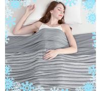 Ailemei Direct Cooling Blanket for Night Sweats,Double Sided Cold Effect,Lightweight Breathable Summer Blanket for Couch,Transfer Heat to Keep Body Cool for Hot Sleepers Menopause,127×178cm,Gray