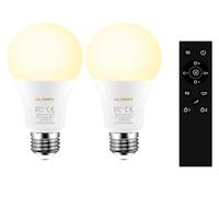 AILEMING E27 Smart LED Bulb with a 2.4GHz Remote Control, A19 12W 1000lm Stepless dimming for Bderoom, Mood Soothing,100W Equivalent,Dimmable 2700-6500K,2 Bulb & 1 Remote