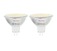 AILEMING MR16 G5.3 48SMD 2835 Chip LED Light Bulb 3W High Bright Energy Saving Cabinet Household Lights Bulbs AC 12V DC 12-24V White Pack of 2