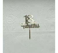 AILEXI 1pcs Acrylic Glitter Cake Decorating Toppers - 18 Fabulous Gold A602