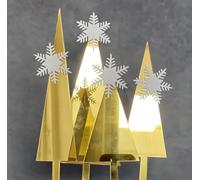 AILEXI Acrylic Glitter Cake Decorating Toppers - 4 Gold Trees & 4 White Snowflake A504