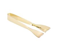 Ailgely Ice Tongs, Food Grade Stainless Steel, Prevents Slipping Sugar Tweezers with Slim Design, Suitable for Ice Cubes, Sugar Cubes, Lemon Slices, Jellies, Biscuits, etc. Household (Gold Plated)