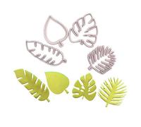 Ailgely Palm Leaf Cookie Cutter Set, Tropical Leaf Fondant Cutters for Luau Cake Decorating, Palm Leaves Fondant Cutters Mold, Hawaiian Cake Decoration