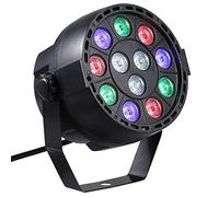 Ailgely Par Lights, AC90-240V 12 LEDs Par Lights 8 Channel RGBW Color Mixing Stage Light with DMX Strobe Sound Active Mode for Party, Bar, Stage, Christmas Wedding