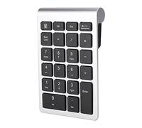 Ailgely RF304 22 Keys Numeric Keypad USB 2.4G Wireless Mini Keyboard with Receiver Silver Black Iron Grey Rose Gold Suitable for XP Vista 7/8/10 Users (Silver Black)