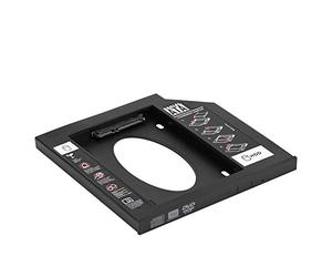 Ailgely Universal 2.5" Hard Disk Drive Caddy, High-Performance HDD SSD Adapter for Laptop Optical Bay, ABS Material, 9.5mm/12.7mm Choices, 1 Unit (9.5mm)