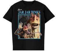 AILIAN Retro Jar Jar Binks Short-Sleeve Man Women T-Shirt Black