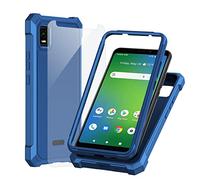 Ailiber for AT&T Calypso 3 Case, AT&T Calypso 3(U328AA) Phone Case with Screen Protector, 2 Layer Structure Protection, Shock-Absorbing Corner TPU Bumper, Heavy Duty Phone Cover for ATT Calypso 3-Blue