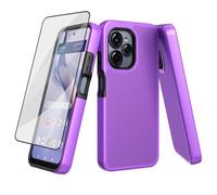 Ailiber for BLU View Speed Ultra B1660V Phone Case, with Screen Protector, Dual Layer Shockproof, Silicone Bumper Non Slip Back, Military Grade Protective Rugged Cell Phone Cover-Purple