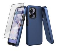 Ailiber for BLU View Speed Ultra Phone Case, BLU B1660V Screen Protector, Dual Layer Shockproof Protective, Silicone Bumper Non Slip Back, Heavy Duty Rugged Cell Phone Cover-Blue