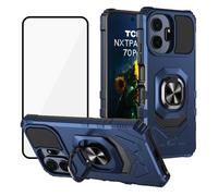 Ailiber for TCL NxtPaper 70 Pro Ring Holder Case with Screen Protector-Blue