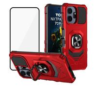 Ailiber for TCL NxtPaper 70 Pro Ring Stand Case with Screen Protector-Red