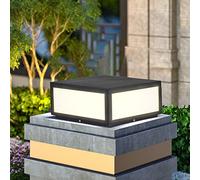 AILICIN Outdoor Modern Stainless Steel Post Light, LED Fence Deck Cap Light Lantern Column Lamp for Flat Surface Patio Garden Decoration with IP54 Waterproof E26 Bulb… (9.85 * 6.5"【25 * 16.5CM】)
