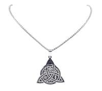Ailiessy Celtic Knot Necklace for Men Women Pendant Trinity Knot Necklace Irish Triangle Triquetra Clasp Necklace Jewelry Gift, Zinc, No Gemstone