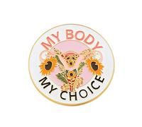 Ailiessy Feminist Uterus Brooch Pin MYY Body My Choice Women's Power Enamel Lapel Pins Cute Hat Pins Funny Brooch for Women Jewelry, Metal, rhinestone